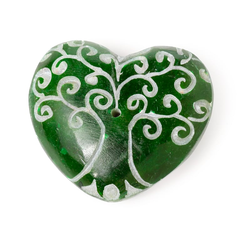 Carved Soapstone Ashcatcher Incense Burner - Chakra Tree of Life Holder