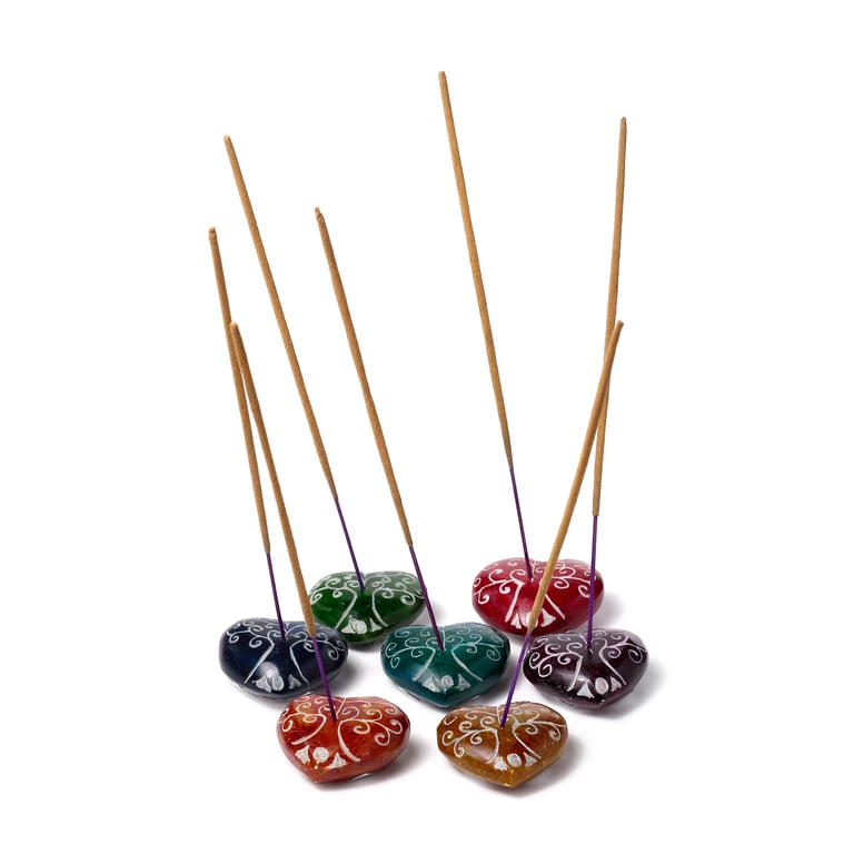 Carved Soapstone Ashcatcher Incense Burner - Chakra Tree of Life Holder