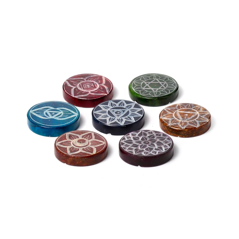 Soapstone Chakra Round Ashcatcher Incense Burner