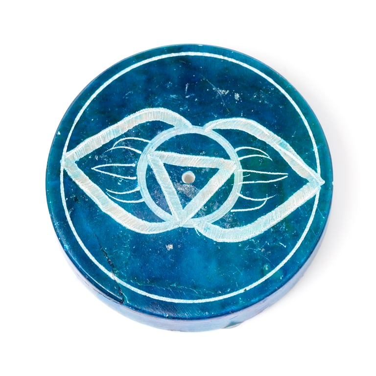 Soapstone Chakra Round Ashcatcher Incense Burner