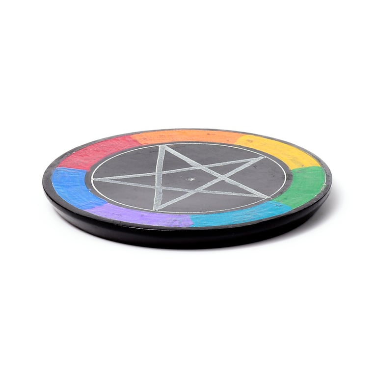 Soapstone Chakra Pentacle Incense Burner Dish for Sticks and Cones
