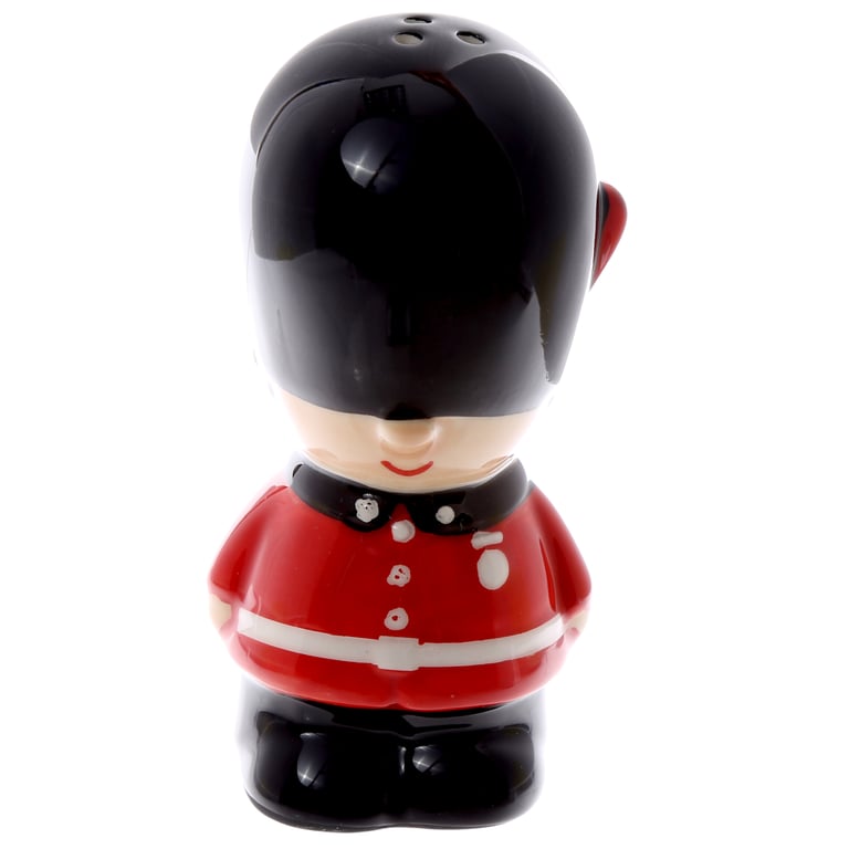 Ceramic Salt & Pepper Set - London Guardsman, Handcrafted Dolomite Material, Food Safe Shakers