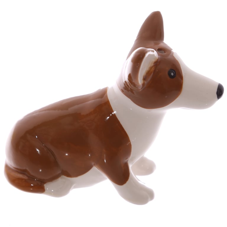 Ceramic Queen & Corgi Salt and Pepper Set - Food Safe, Handcrafted Dolomite Material