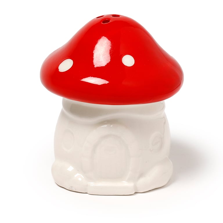 Dolomite Ceramic Fairy Toadstool House Salt & Pepper Shaker Set - Food Safe Kitchenware