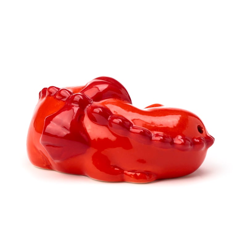 Ceramic Salt & Pepper Set - Red Dragon Food Safe, Ceramic Design