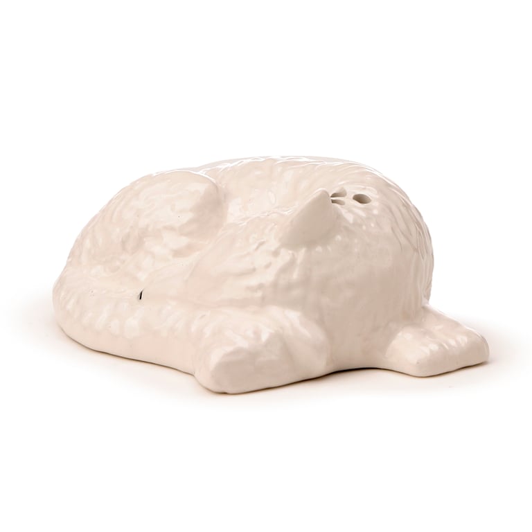 Ceramic Salt & Pepper Set - White Wolf, Dolomite Material, Food Safe & Dishwasher Not Required