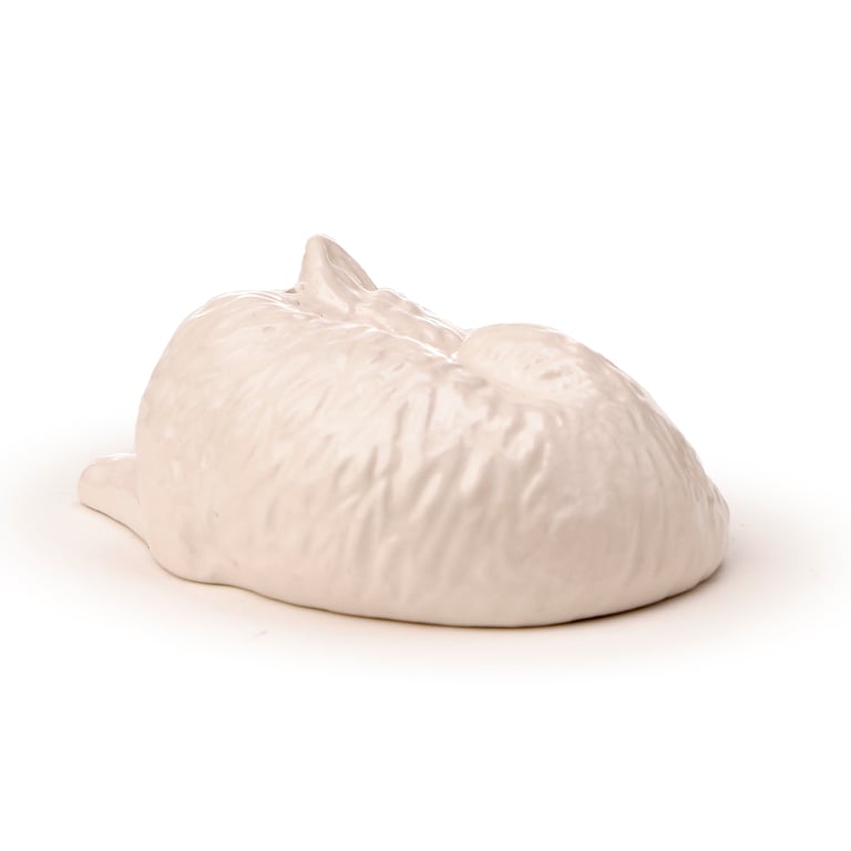 Ceramic Salt & Pepper Set - White Wolf, Dolomite Material, Food Safe & Dishwasher Not Required