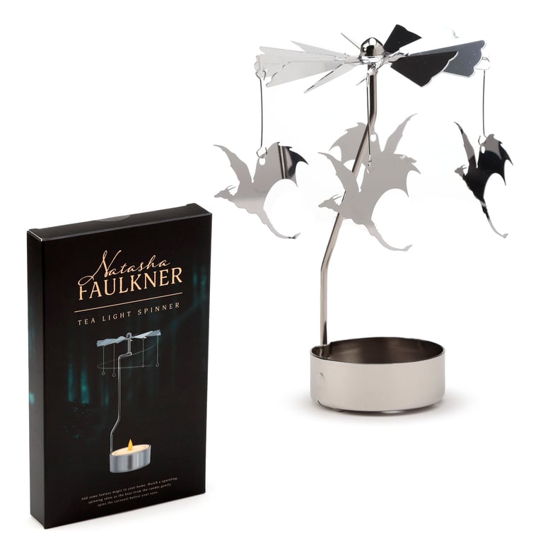 Spinning Tea Light Carousel Holder - Flying Dragons Aluminium and Stainless Steel Decorative Display