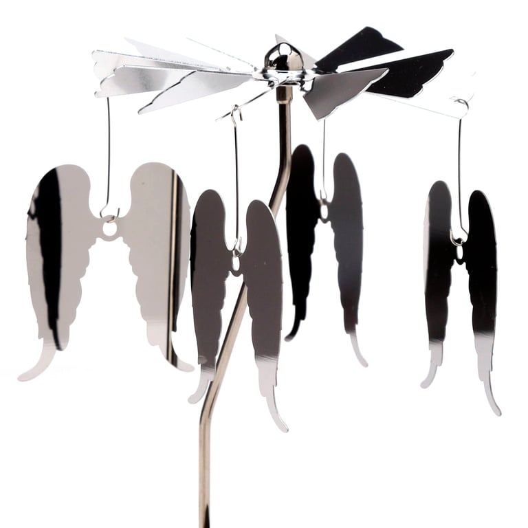 Spinning Angel Wings Tea Light Carousel Holder - Aluminium & Stainless Steel Construction