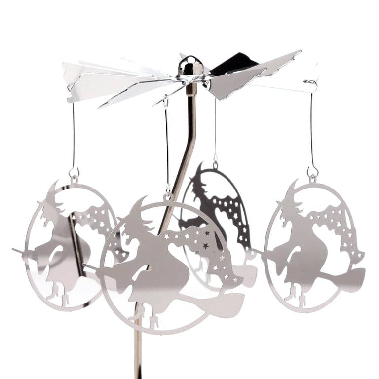Spinning Tea Light Carousel Candle Holder - Witch Halloween Decor