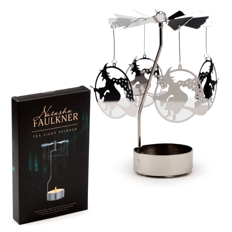 Spinning Tea Light Carousel Candle Holder - Witch Halloween Decor