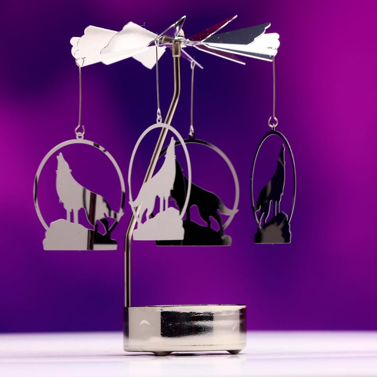 Aluminium Spinning Tea Light Carousel Holder - Iron and Stainless Steel Stand