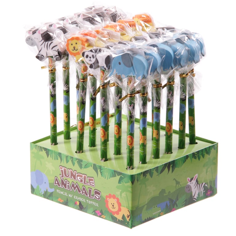 Novelty Kids Jungle Pencils - CE Marked, EN71 Compliant HB Pencils for Children