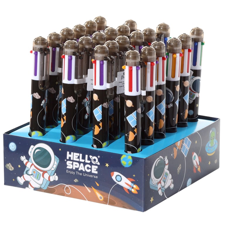 Multi Colour Pen (6 Colours) - CE Marked & EN71 Compliant Plastic Writing Instrument by Hello Space