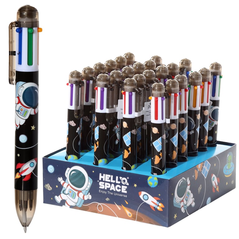 Multi Colour Pen (6 Colours) - CE Marked & EN71 Compliant Plastic Writing Instrument by Hello Space