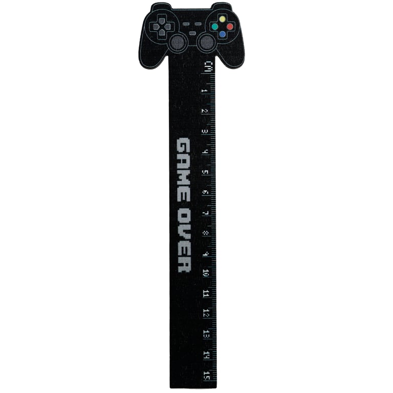 Poplar Wood Shaped Ruler - 15cm Game Over Home Decor Tool