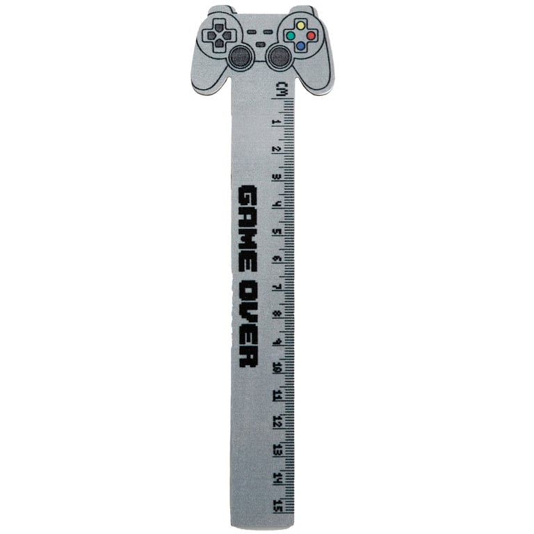 Poplar Wood Shaped Ruler - 15cm Game Over Home Decor Tool