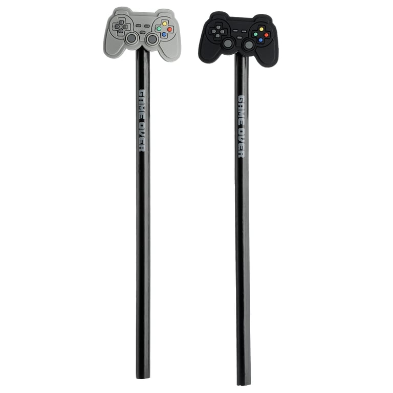 Pencil with PVC Topper - Game Over, Wooden and Poplar Wood Office Supply