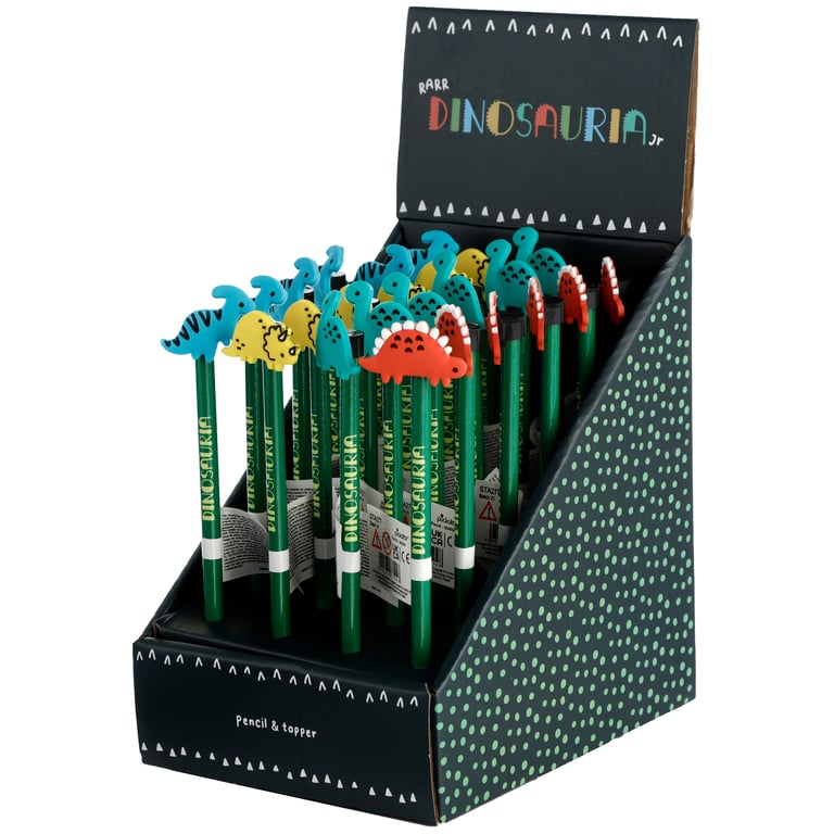 Pencil with PVC Topper - Dinosauria Design Wood Pencil for School Drawing Tool