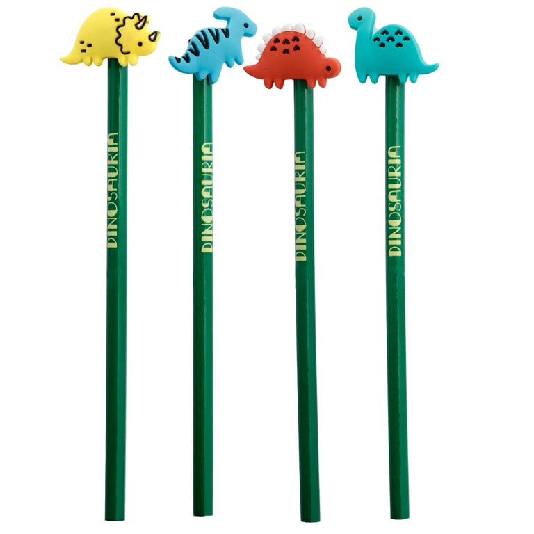 Pencil with PVC Topper - Dinosauria Design Wood Pencil for School Drawing Tool