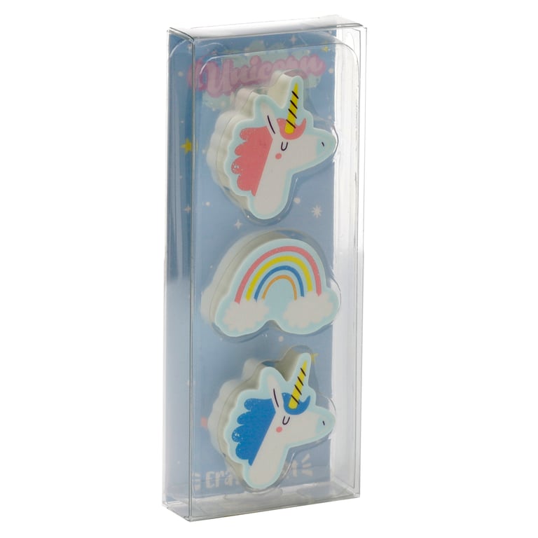 Unicorn Magic Eraser 3 Piece Set - CE/EN71 Marked Rubber Erasers