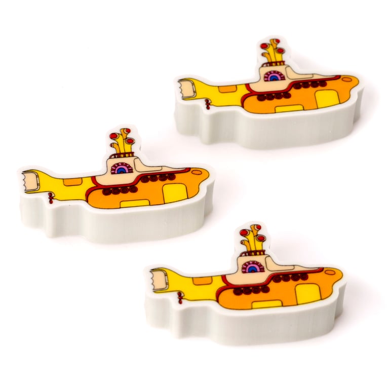 The Beatles Yellow Submarine 3-Piece CE Marked Rubber Eraser Set