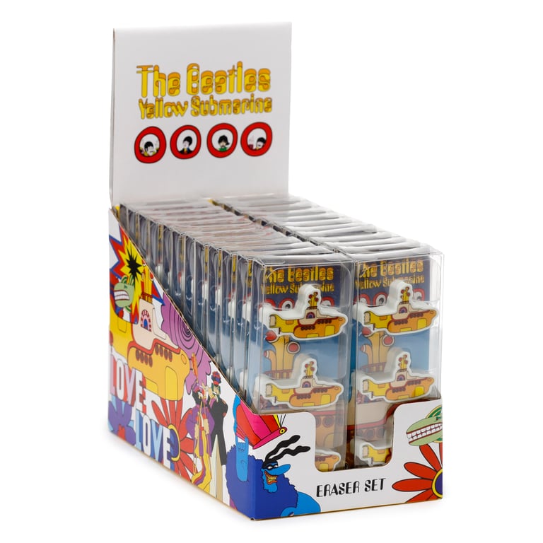 The Beatles Yellow Submarine 3-Piece CE Marked Rubber Eraser Set