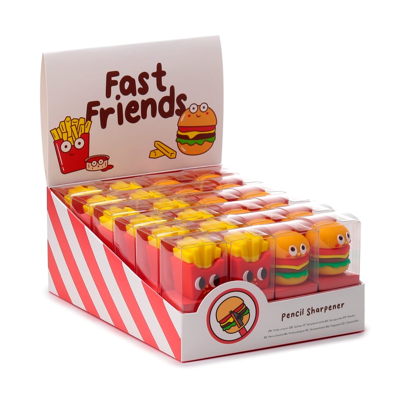 Plastic Pencil Sharpener - Fast Food - CE Marked & EN71 Compliant