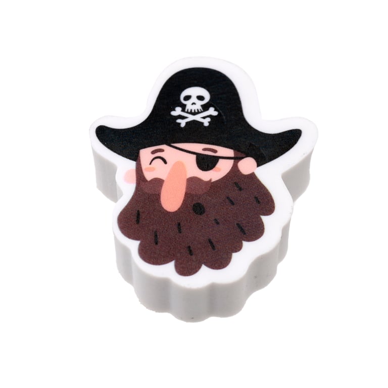 CE Marked 3 Piece Rubber Eraser Set - Jolly Rogers Pirate Edition