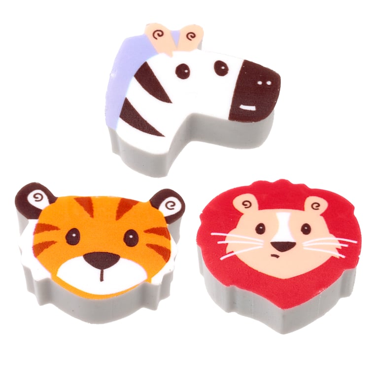 Rubber Eraser 3 Piece Set - CE & EN71 Compliant