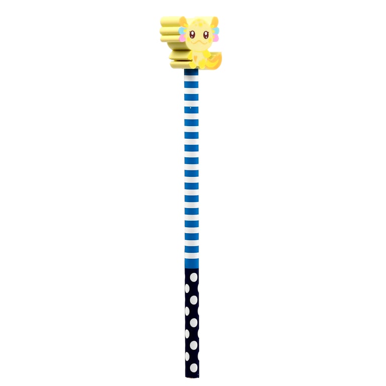 Wooden Pencil Topper - Axolotl Salamander Design, CE/UKCA Marked & EN71 Compliant for Kids HB Pencils