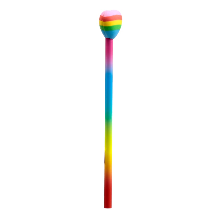Rainbow Heart Wooden Pencil Topper - CE Marked & EN71 Compliant for HB Pencils