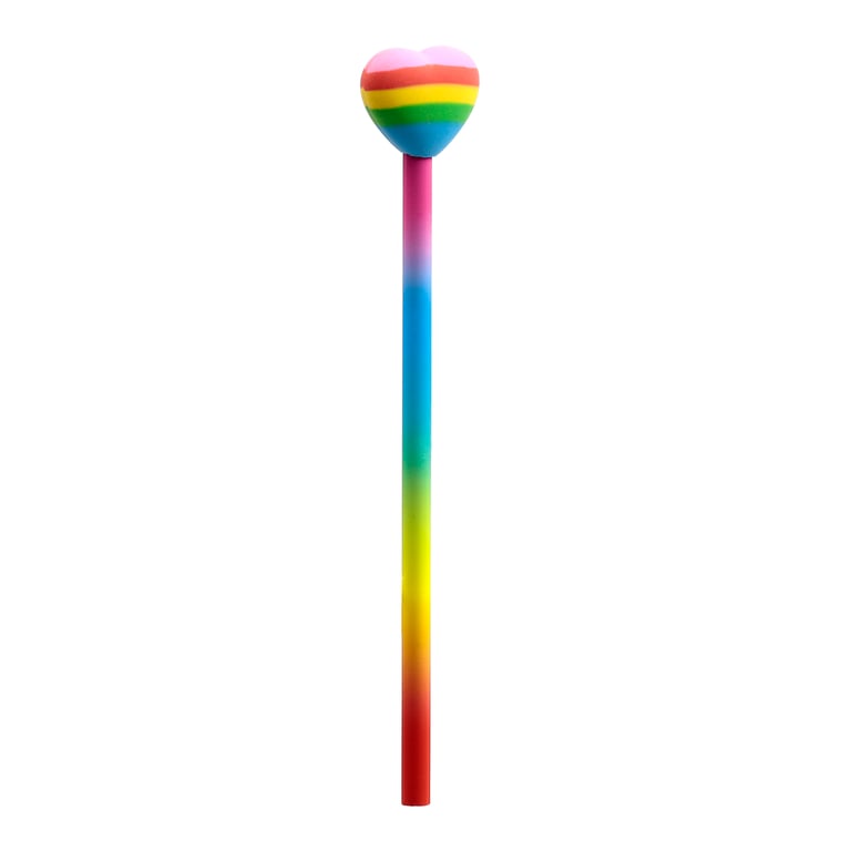 Rainbow Heart Wooden Pencil Topper - CE Marked & EN71 Compliant for HB Pencils