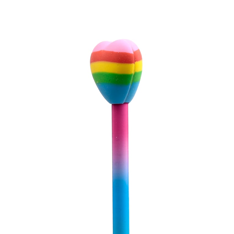 Rainbow Heart Wooden Pencil Topper - CE Marked & EN71 Compliant for HB Pencils