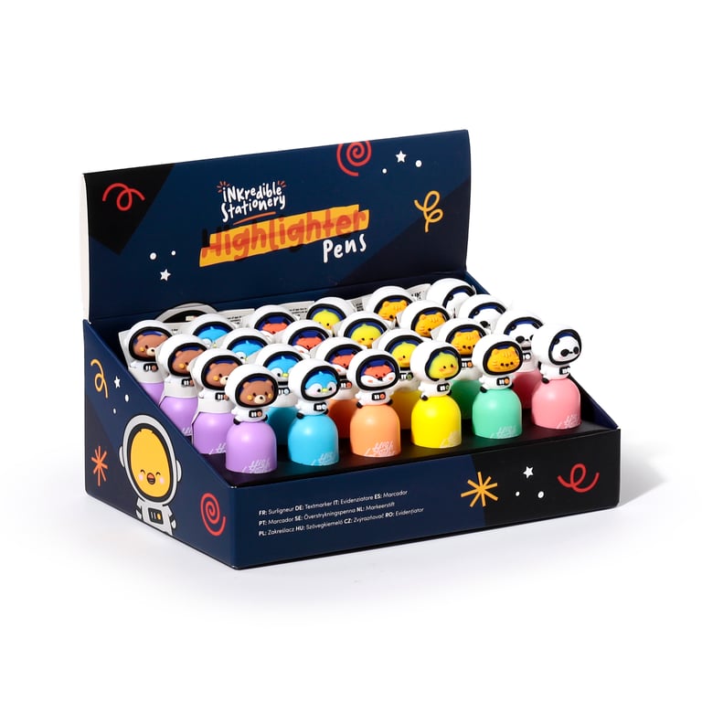 Space Team CE Marked Plastic Highlighter - Child Safe and EN71 Compliant