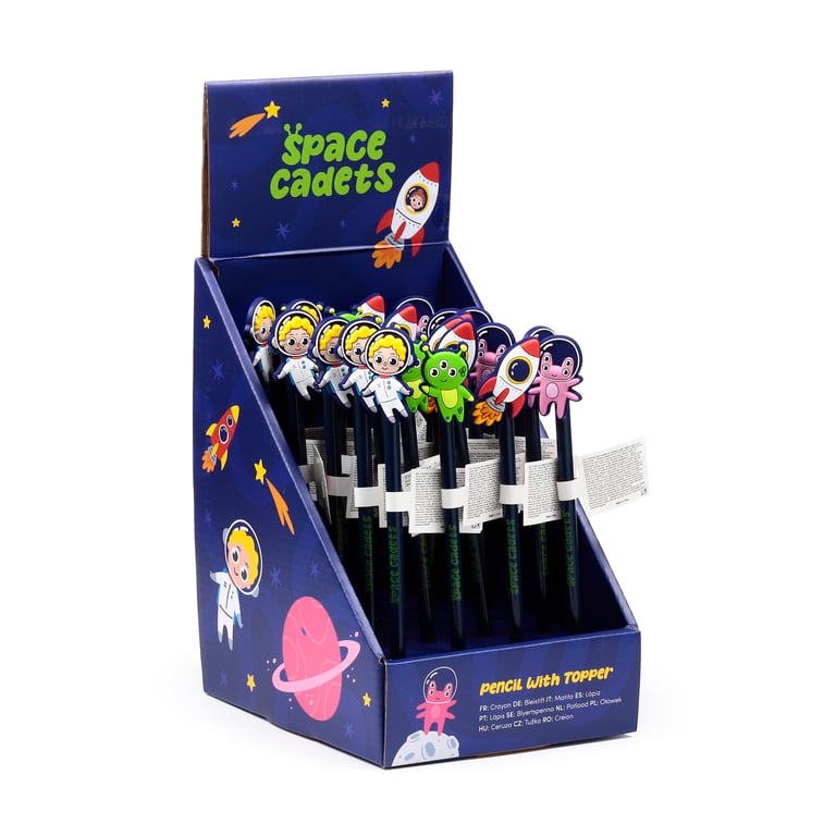 Basswood Pencil with PVC Topper - Space Cadet Writing Tool