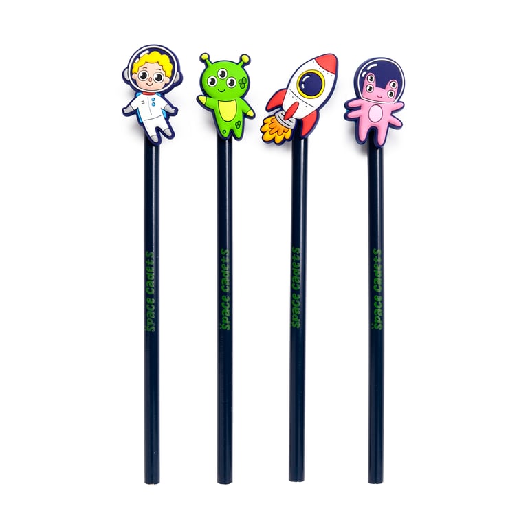 Basswood Pencil with PVC Topper - Space Cadet Writing Tool