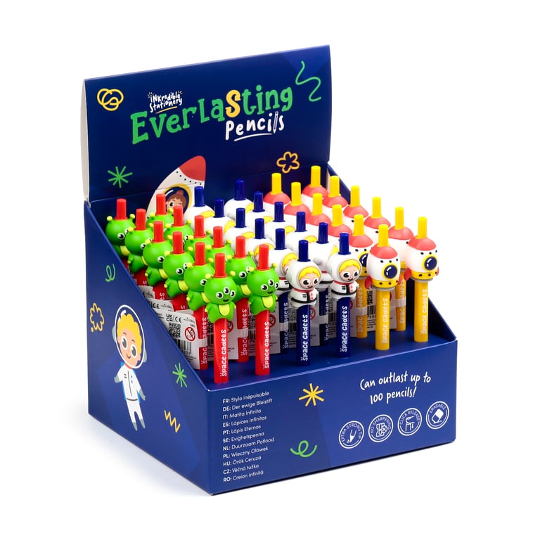 Everlasting Pencil - Space Cadet: Isostatic Pressure Graphite for Lifetime Use, CE Marked & EN71 Certified