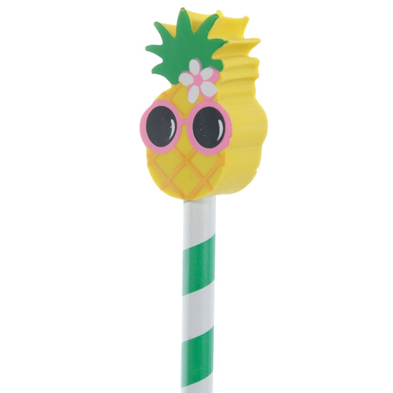 CE Marked Tropical Design Wood Pencil and Eraser Set for Kids - Safe HB Pencils with Rubber Erasers