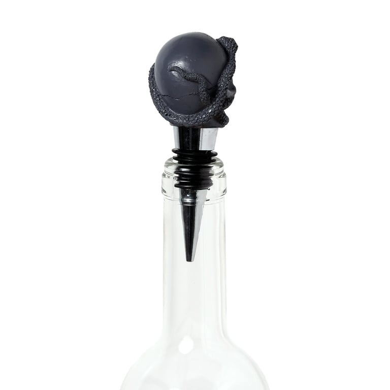 Resin Metal & Rubber Skulls and Roses Bottle Stopper - Unique Home Decor