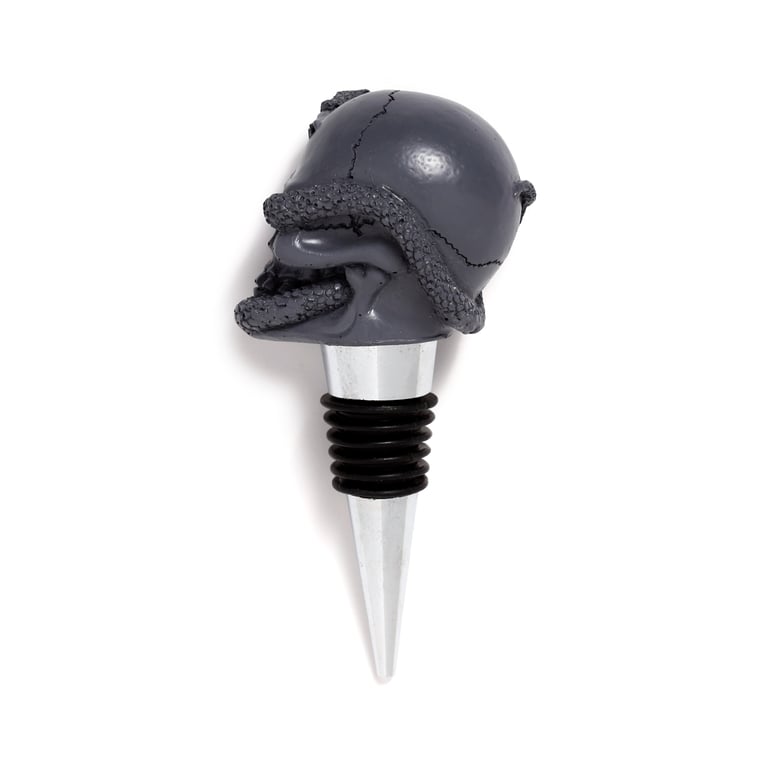 Resin Metal & Rubber Skulls and Roses Bottle Stopper - Unique Home Decor