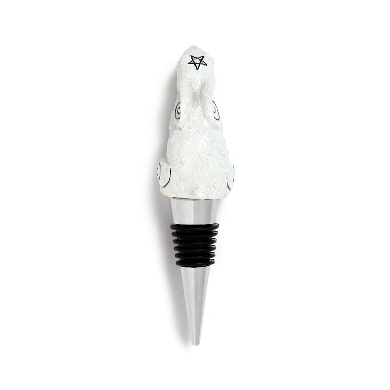 Resin Metal and Rubber Moon Gazing Hare Bottle Stopper - Unique Home Decor Accessory