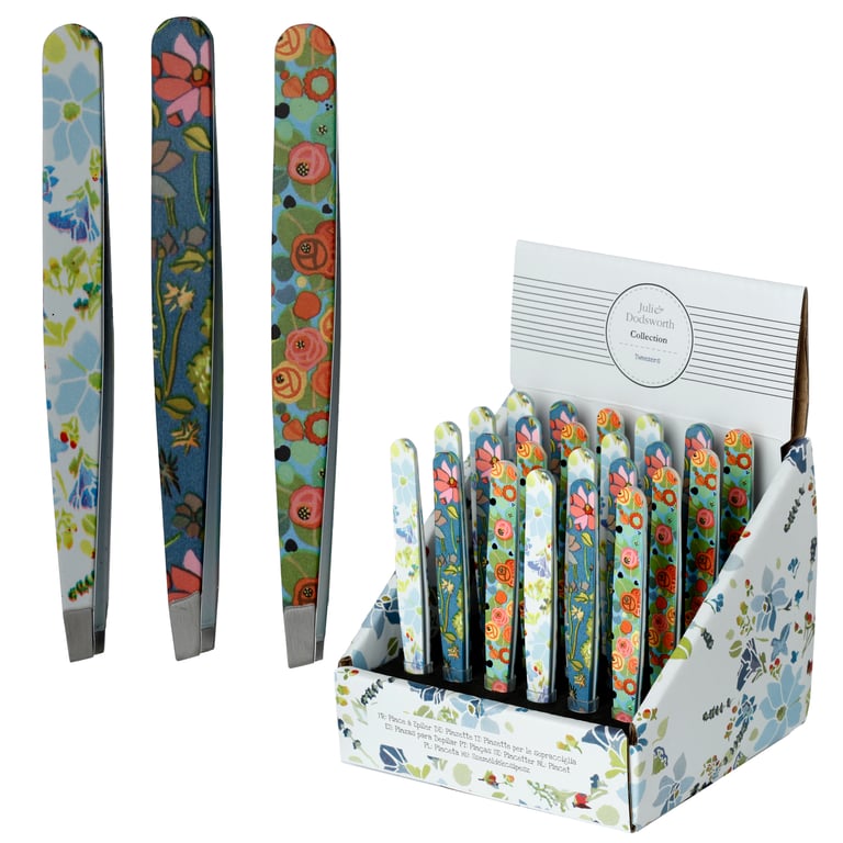 Julie Dodstworth Shaped Tweezers - Stainless Steel 430 Licensed Beauty Tool