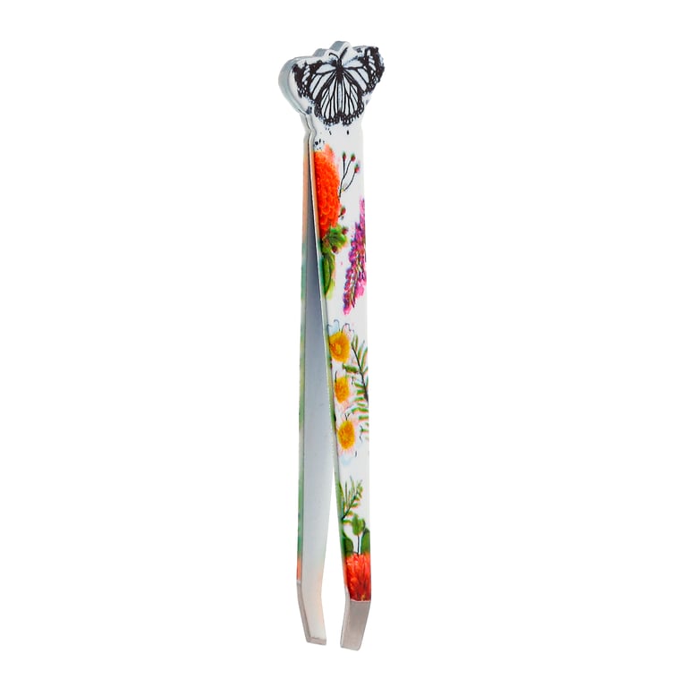 Butterfly Meadows Shaped Stainless Steel 430 Tweezers - Precision Grooming Tool