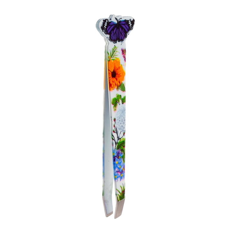 Butterfly Meadows Shaped Stainless Steel 430 Tweezers - Precision Grooming Tool