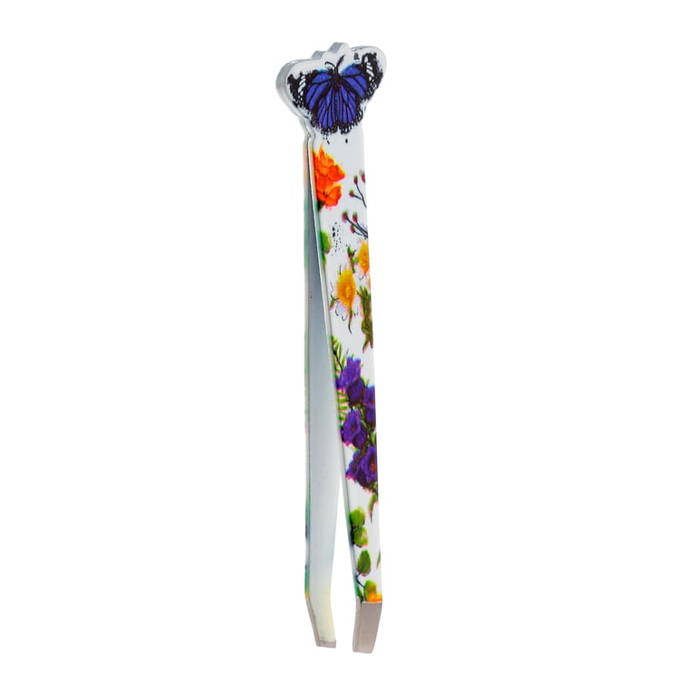 Butterfly Meadows Shaped Stainless Steel 430 Tweezers - Precision Grooming Tool
