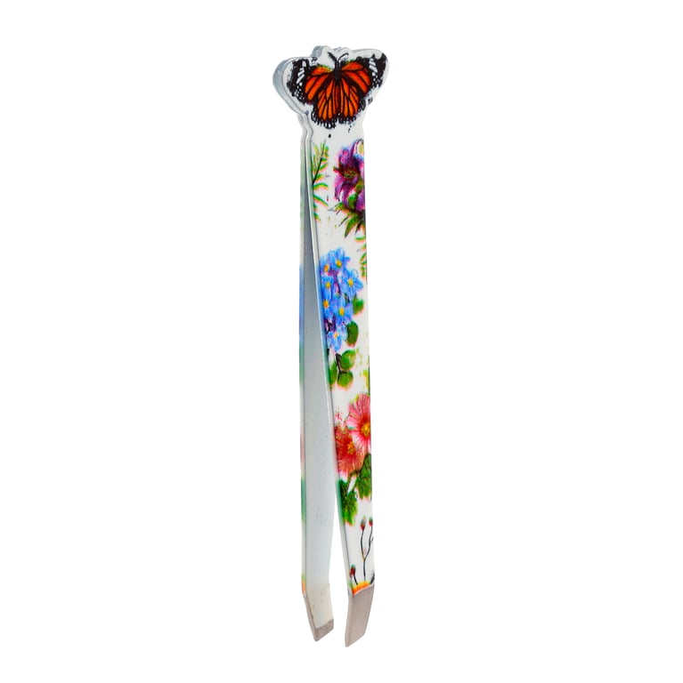 Butterfly Meadows Shaped Stainless Steel 430 Tweezers - Precision Grooming Tool