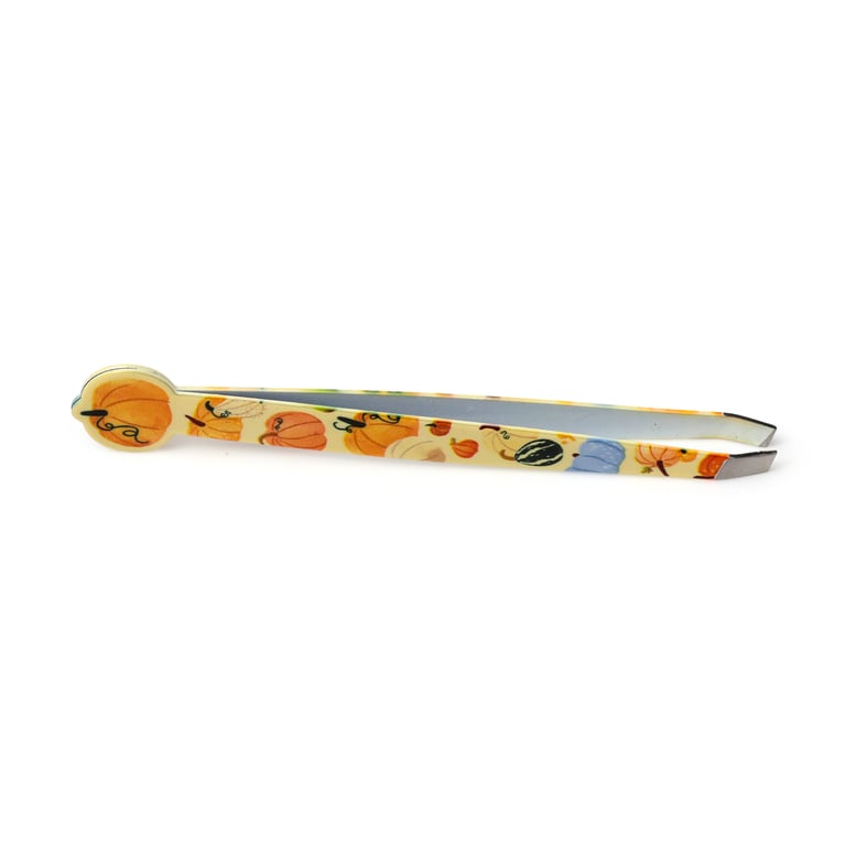 Autumn Harvest Shaped Stainless Steel 430 Metal Tweezers - Precision Beauty Tools