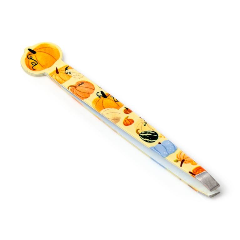 Autumn Harvest Shaped Stainless Steel 430 Metal Tweezers - Precision Beauty Tools