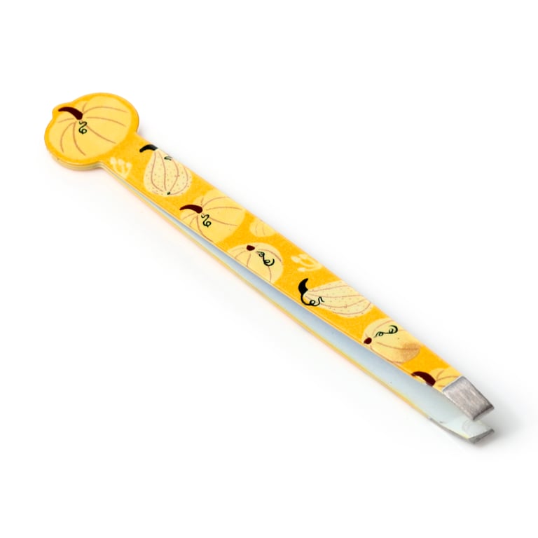 Autumn Harvest Shaped Stainless Steel 430 Metal Tweezers - Precision Beauty Tools